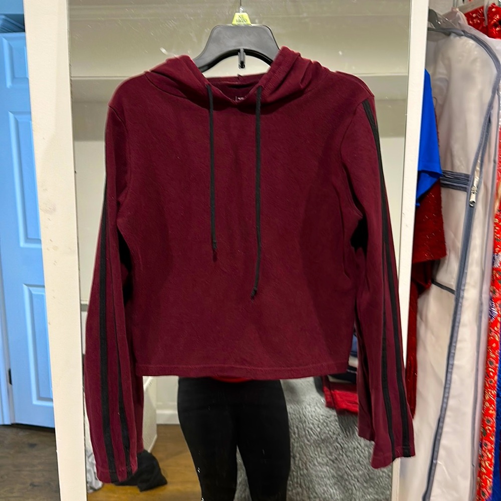 Burgundy cropped hoodie - BOOM BOOM Jeans